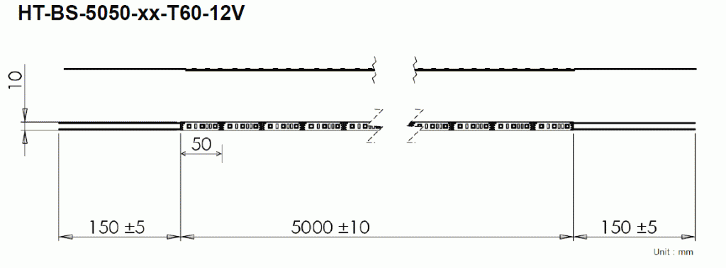 LED Strip HT-BS-5050-xx-T60-12V