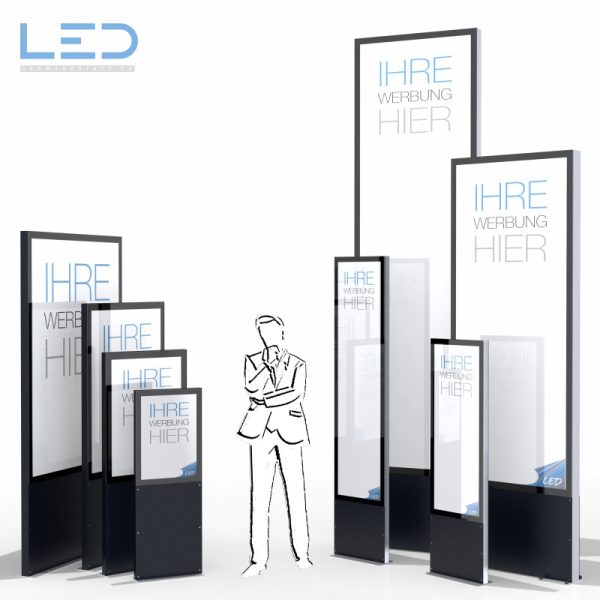 LED Pylone Slimline, LED Stele, Leuchtreklame, Leuchtwerbung, LED-Pylonen, LED-Stelen, Werbesäule, Firmenbesriftung, Signalisation