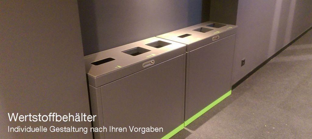 Wertstoffbehälter Cinema in der Tissot Arena, recycle bin, trash, Cans