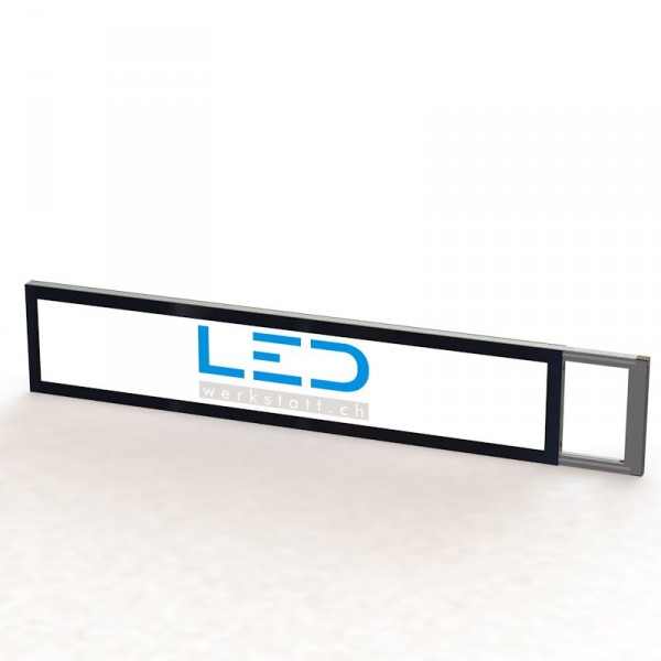 Leuchtreklame SlimMount Leuchtreklame SlimMount, Nasenschild, Stechschild 25 x 150 cm, Panneaux Publicitaires