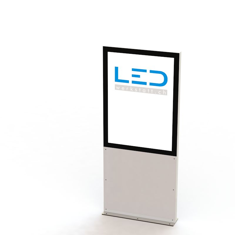 LED-Werbestele A1 RAL9003 Panneau publicitaire, Enseignes, Pylôn, Totem publicitaire, Leuchtreklame, Leuchtwerbung, LED-Pylonen, LED-Stelen, Werbesäule, Firmenbeschriftung, Signalisation, Plakatwerbung