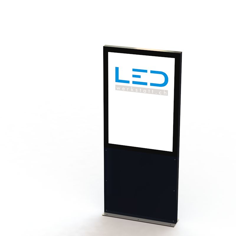 LED-Werbestele A1 EAL9005, Panneau publicitaire, Enseignes, Pylôn, Totem publicitaire, Leuchtreklame, Leuchtwerbung, LED-Pylonen, LED-Stelen, Werbesäule, Firmenbeschriftung, Signalisation, Plakatwerbung