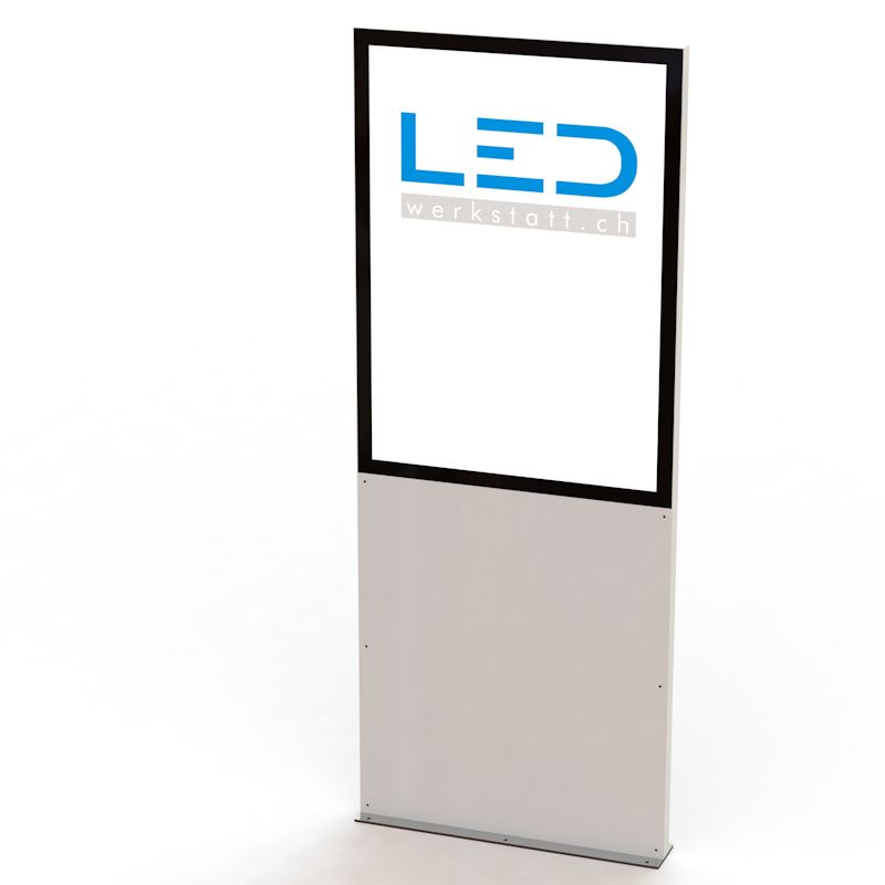 PY-15086-0 Stele RAL9003, Leuchtreklame, Leuchtwerbung, LED-Pylonen, LED-Stelen, Firmenbeschriftung