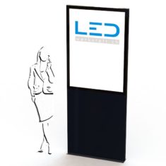 LED Stelen, Leuchtreklame, Leuchtwerbung, LED-Pylonen für Gewerbeparks, Firmenbesriftung RAL9005