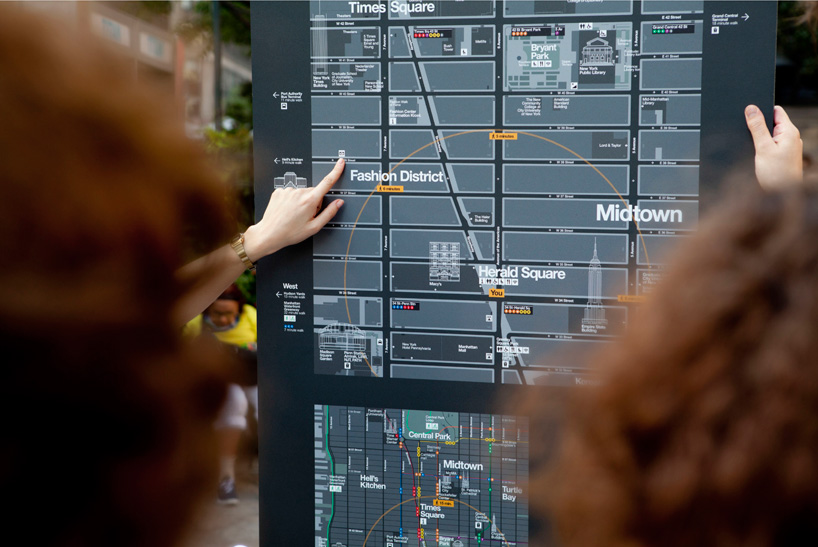Wegleitsystem für Fussgänger Stadtmobiliar