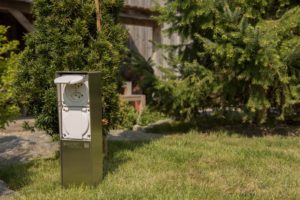 Steckdosensäule ESocket 350, Energiesäule, Stromsäule, Gartensteckdose, Steckdosensockel, Feller, T13, T25, T15, T23, Schuko