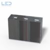 Monolith Trio Wertstoffbehälter, Wertstofftrennbehälter, Abfallsammelbehälter, Abfalleimer, Wertstoffsammler,Stadtmobiliar, Glas Alu Edelstahl, Recyclingstation