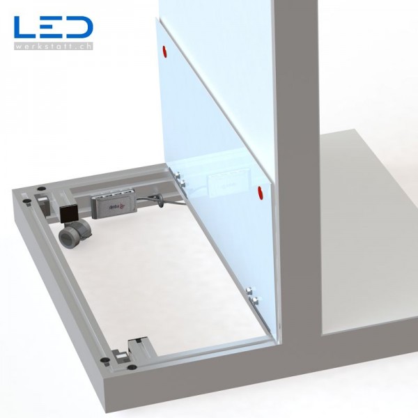 Mobile Digital Signage Signalweiss, Monitorstele mobil, Display