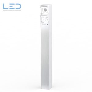 SS-3T13 Schaltersockel, Elektrosockel, Stromtankstelle ESOCKET 900, prise de courant, outdoor socket, Schweizer Gartenstekdose mit LED 13A in Edelstahl, prises de jardin, Steckdosensäule