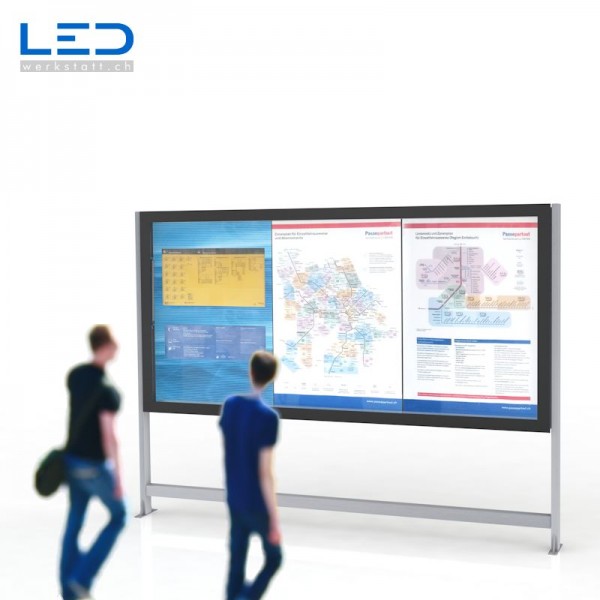 LED Abfahrtplakatrahmen 3xA0 für den öffentlichen Verkehr und  Gemeindeinformationen oder Karten
