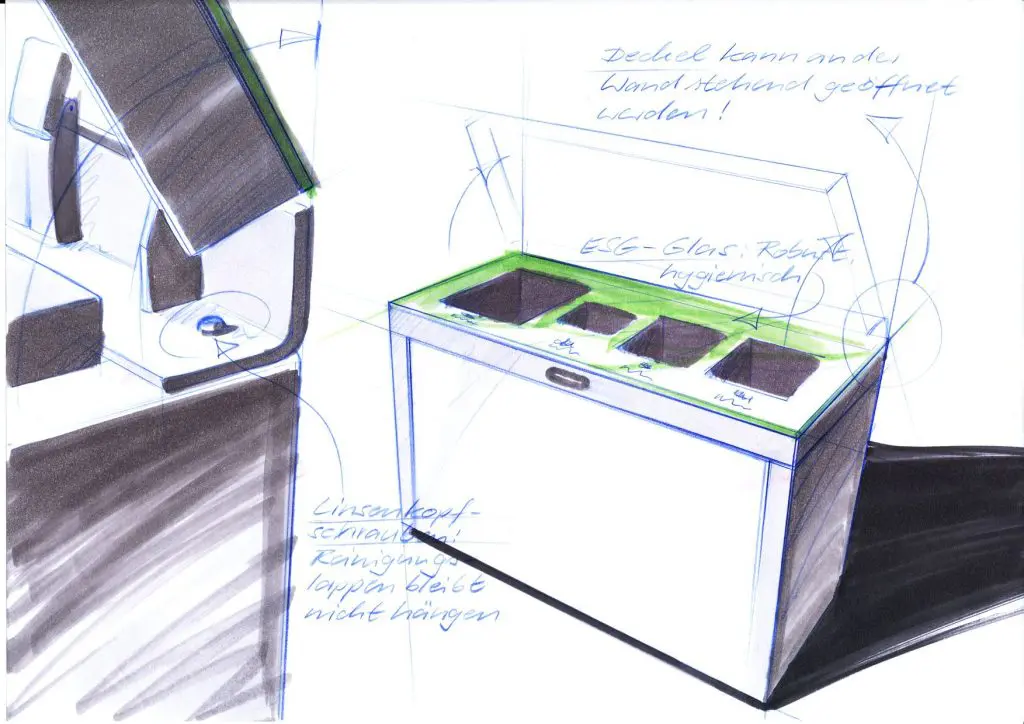 Recyclingstation, Design, Wertstoffbehälter, Waste Bin, Abfalltrenner, Abfallbehälter