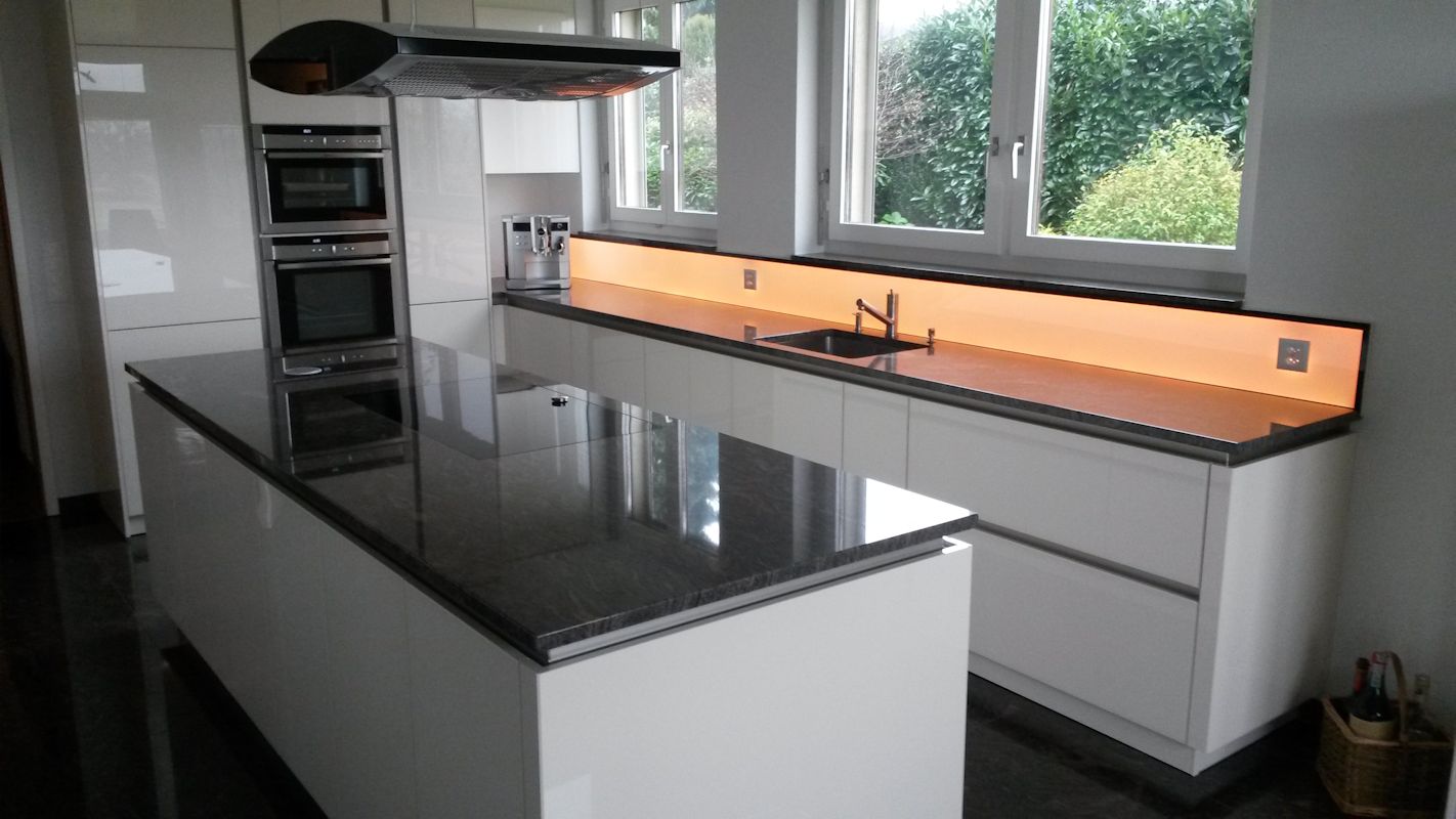 Küchenrückwand led rgb ww aus esg sicherheitsglas