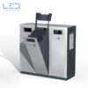 Wertstoffbehälter W3, Abfalltrennbehälter, Abfallbehälter, Recyclingstation, Recycling Station, 110l, PET, Alu Dosen, Abfall, Müll, Kehricht, Edelstahl, Swiss made, Recycling, Mülltrenner, Public Waste bins, Poubelle Recyclage, Abfallbehälter