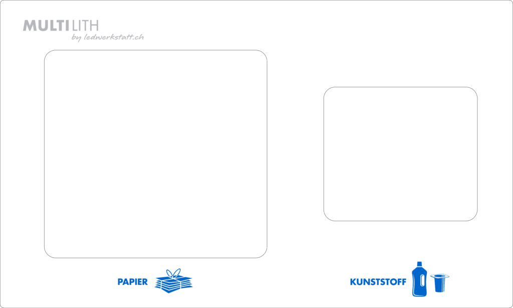 ESG Glas, Abdeckung zu Multilith 2.0, Papier, Kunststoff, Recyclingstation