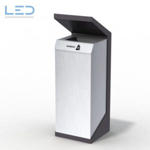 Kehricht Recyclingbehälter mit 110l Volumen, Q-Bin modulare Recyclingbox, Abfallbehälter, Wertstoffbehälter aus Edelstahl, Swiss Made