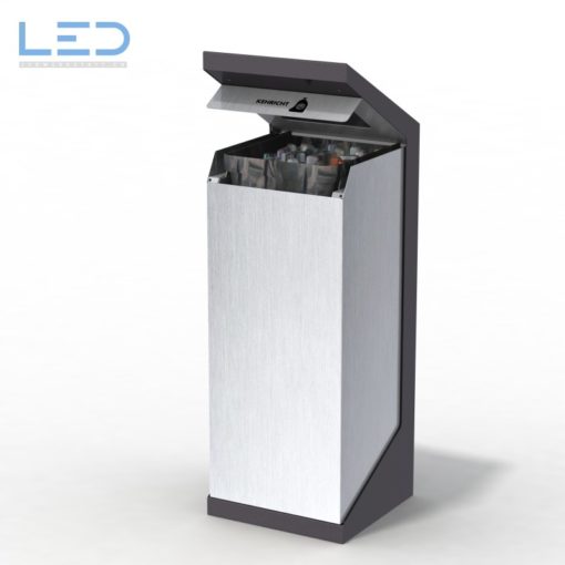 Kehricht Recyclingbehälter mit 110 l Volumen, modulare Recyclingbox, Abfallbehälter, Wertstoffbehälter aus Edelstahl, Swissmade
