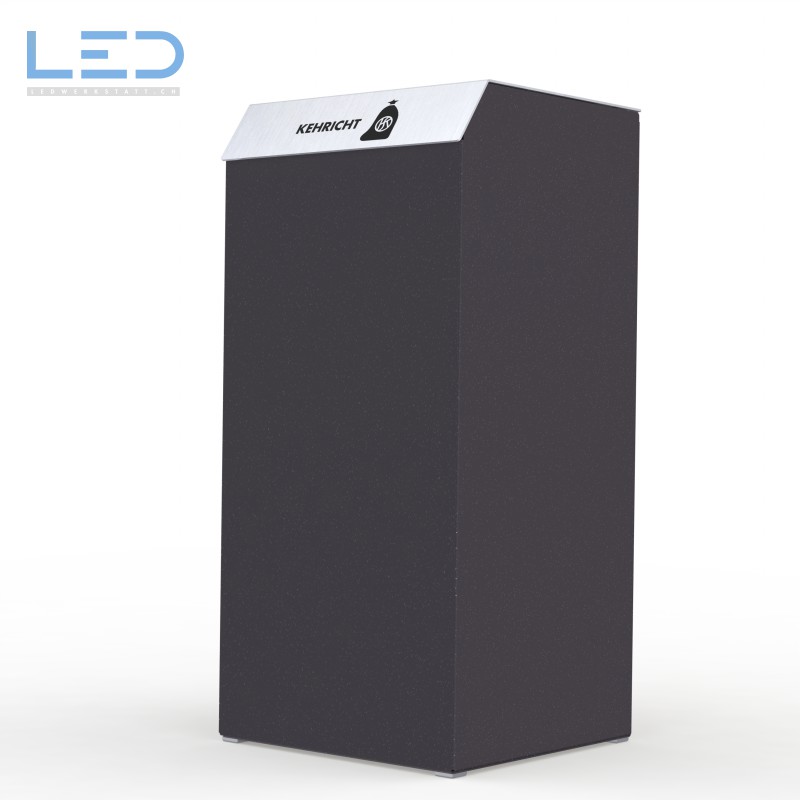 Abfallbehälter Ascher, Recyclingstation C1-Bin, Design Abfallbehälter, Wertstoffbehälter, Waste Bin, Abfalltrenner, 110l, Edelstahl, Schwarz, DB703, Recycling Station, Büro, Innen, Drinnen, Innenraum, Entsorgung, Robidog, Abfallhai, Helvetiabin