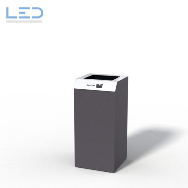Recyclingstation C1-Bin, Design Abfallbehälter, Wertstoffbehälter, Waste Bin, Abfalltrenner, 110l, Edelstahl, Schwarz, DB703, Recycling Station, Büro, Innen, Drinnen, Innenraum, Entsorgung, waste management