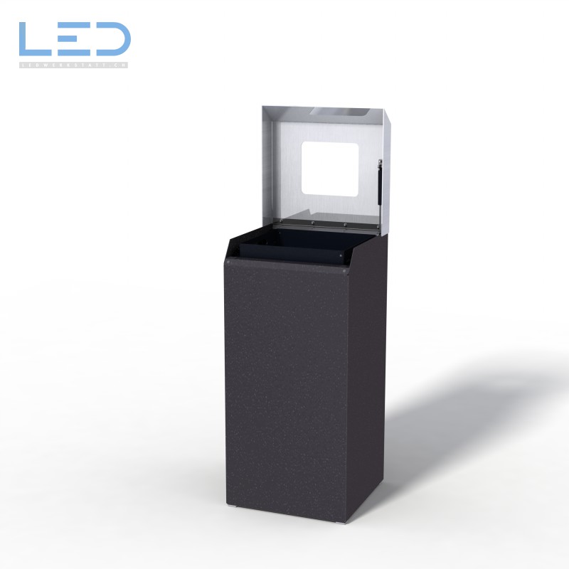 Recyclingstation CC-Bin, Wertstoffbehälter, Büro, Office, Black, Schwarz, Abfallbehälter, PET, Abfall, Alu