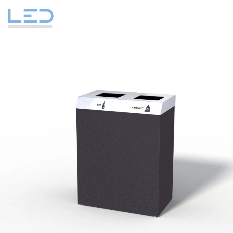recycle bin Recyclingstation CC-Bin, Wertstoffbehälter, Büro, Office, Black, Schwarz, Abfallbehälter, PET, Abfall, Alu