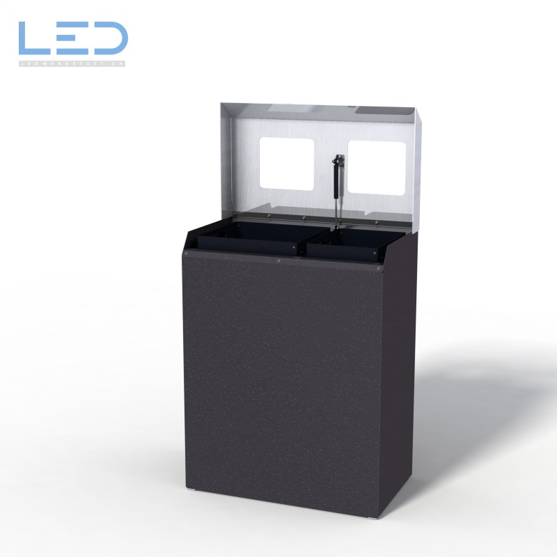 Recyclingstation CC-Bin, Wertstoffbehälter, Büro, Office, Black, Schwarz, Abfallbehälter, PET, Abfall, Alu