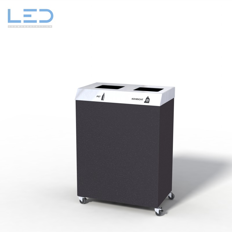 Recyclingstation CC-Bin, Wertstoffbehälter, Büro, Office, Black, Schwarz, Abfallbehälter, PET, Abfall, Alu