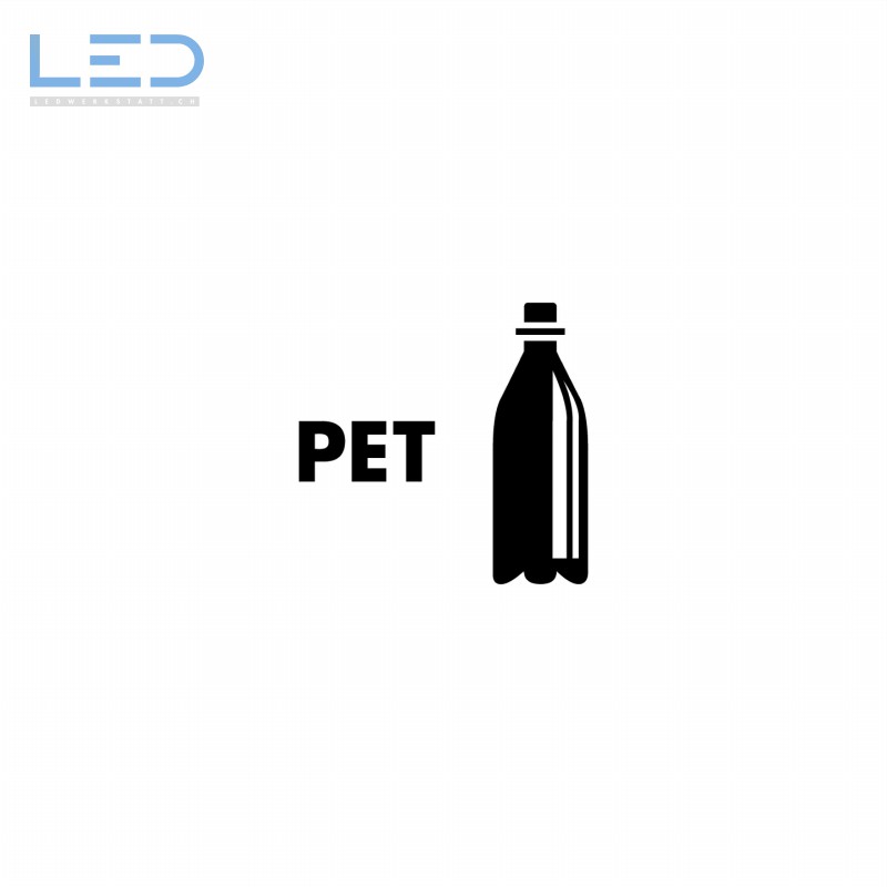 PET Symbol, Signet Beschriftung Recyclingstation