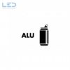 Alu Symbol, Signet Beschriftung Recyclingstation