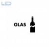 Glas Symbol, Signet Beschriftung Recyclingstation