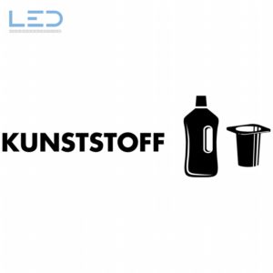 Kunststoff Symbol, Signet Beschriftung Recyclingstation, Container Beschriftung, Abfallcontainer