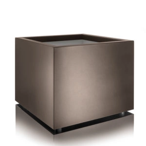 METALLICO Leon Marrone, Blumentopf, Pflanzgefäss, Pflanztopf, Blumentrog, Metall, Edelstahl