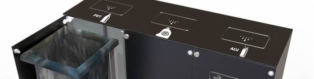 Monolith Trio Abfalltrenner, Recyclingstation, Wertstofftrenner