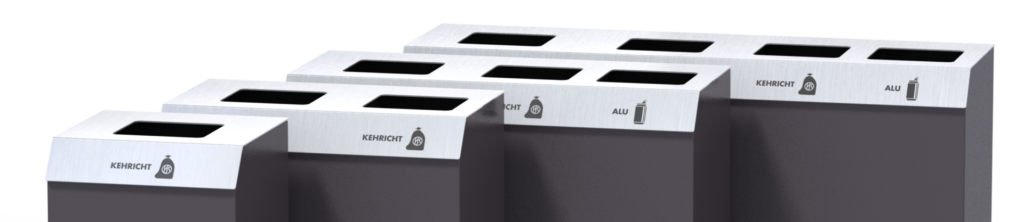 Recyclingstation C-Bin, Entsorgungssystem, Abfallmobiliar, landscape furniture, public waste bins, Poubelle Recyclage, landscape furniture
