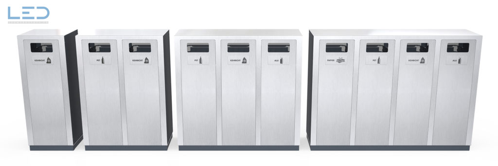 W-Serie Recyclingstation, Recycling Station, Wertstofftrenner, Wertstoffbehälter, PET, 110 Liter, landscape furniture