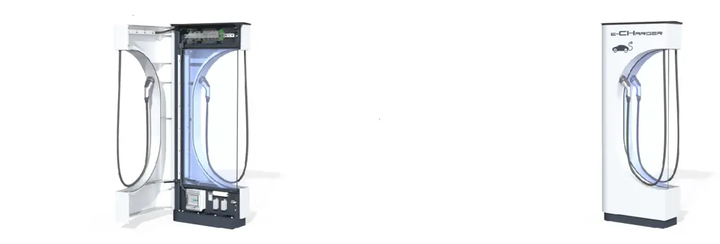 E-Ladesäulen, E-Charger, Stromtankstelle, E-Mobility 2 x 22 KWh, 32A 5P, Ladestation für E-Auto mit Lastmanagement und FI-B, Swissmade