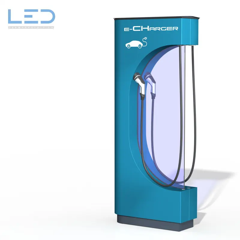 E-Ladesäulen, Ladestation Typ 2, E-Charger, Stromtankstelle, E-Mobility mit zwei Typ 2 Ladekabel 22kWh Swissmade, Elekromaterial