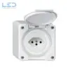 AP-Steckdose ROB Typ 13 weiss, Robusto Hager NAP, Gartensteckdose, IP55, Best-Nr WH36580300Q, EAN-Nr 7611795467508, E-Nr 643030303, Elektromaterial