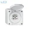 AP-Steckdose ROB Typ 15 weiss, Hager Robusto IP55, NAP Steckdose T15 Robusto, Gartensteckdose, EAN-Nr 7611795467928, E-Nr 646330303