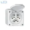 NAP-Steckdose Feller NEVO, 3x Typ 13 ws in Weiss, E-Nr 644041000, EAN-Nr 7613175318516, Artikel-Nr 87303.NAP.Q.61, Elektromaterial