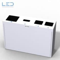 Multilith 4.0 RAL7035 Recyclingstation in Lichtgrau RAL7035, Recycling Station für Büro, Schule, öffentliche Einrichtungen, Abfall Mobiliar;