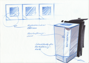 P-Bin ECO White Design Recyclingstation für KMUs und Private, 110 Liter