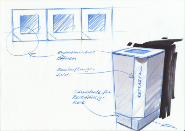Design P-Bin Recyclingsystem für KMU's und Private, 110 Liter Abfalltüte