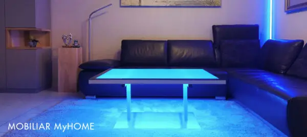 LED Leuchttisch, RGB, Salontisch, Dekoration, Beleuchtung, Leucht Möbel, LED Küchenrückwand, LED Duschwand, Leuchtflächen und mehr