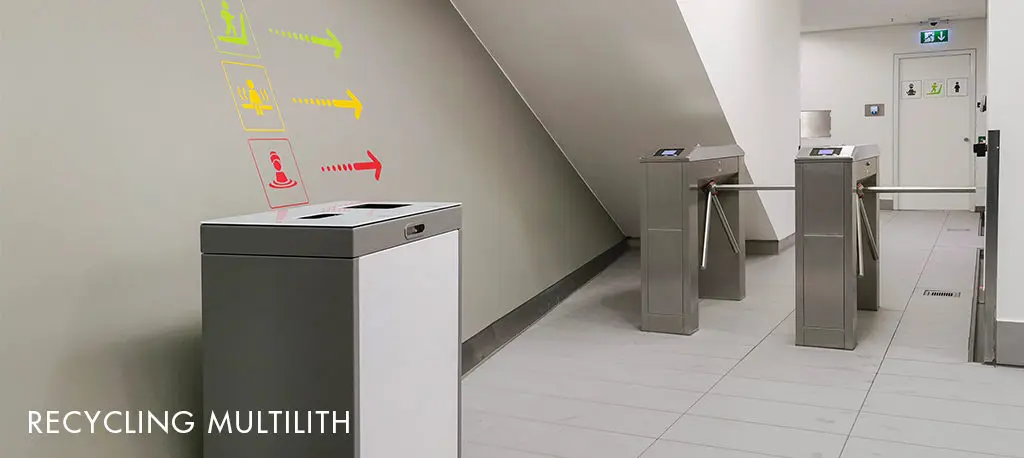 Multilith Recyclingstation, Abfall-Trenner, Abfall Mobiliar, Recycling Box, PET, Alu, Kehricht