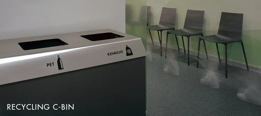 Recyclingstation, Abfall-Trenner, Abfall Mobiliar, Recycling Box, PET, Alu, Kehricht, C-Bin
