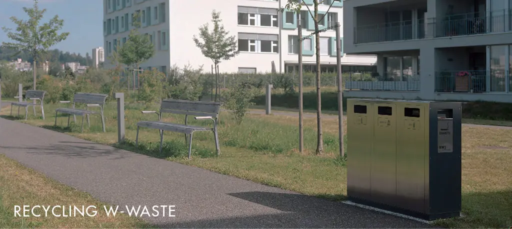 Recyclingstation, Abfall-Trenner, Abfall Mobiliar, Recycling Box, PET, Alu, Kehricht, W-Bin