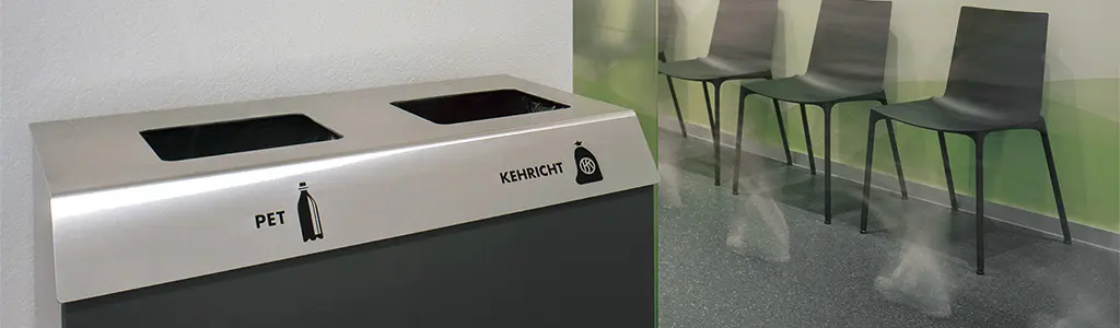 C-Bin Recyclingstation, Moderne Wertstoffbehälter mit 110 Liter für den Innenraum, Büro, Flur