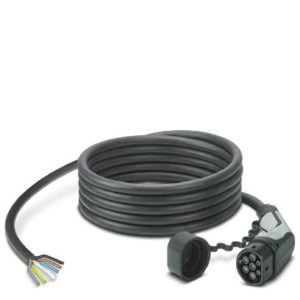AC-Anschlusskabel Typ 2 AC-Ladekabel mit Fahrzeug-Ladestecker Typ 2, offenes Ende, C-Line schwarz / grau, IEC 62196-2, 20-32 A / 480 V (AC)