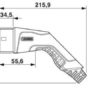 AC-Ladestecker Typ 2, Masszeichnung, Elektromaterial, E-Mobility, IEC 62196-2, 32 A / 480 V (AC)