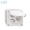 NAP-Steckdose NEVO 3×T23 weiss, E-Nr 644061000, EAN-Nr 7613175339047, Feller Nevo, Elektromaterial, Swissmade